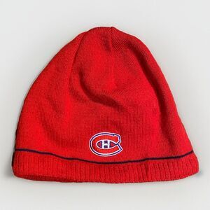 Montreal Canadians Skull Knit Reebok Cuffless Beanie Red Blue Hat Winter Cap